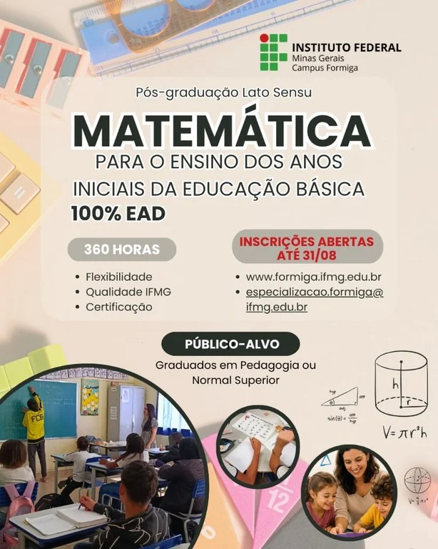 IFMG – IFMG abre inscrições para pós-graduação gratuita em Matemática