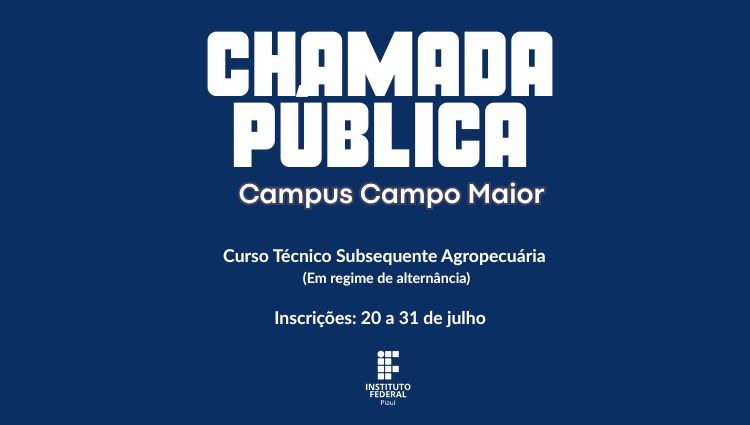 IFPI Campus Campo Maior abre vagas para curso técnico em Agropecuária