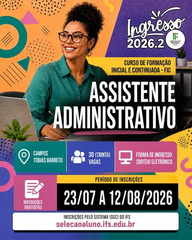 IFS – Inscrições abertas para curso gratuito de Assistente Administrativo
