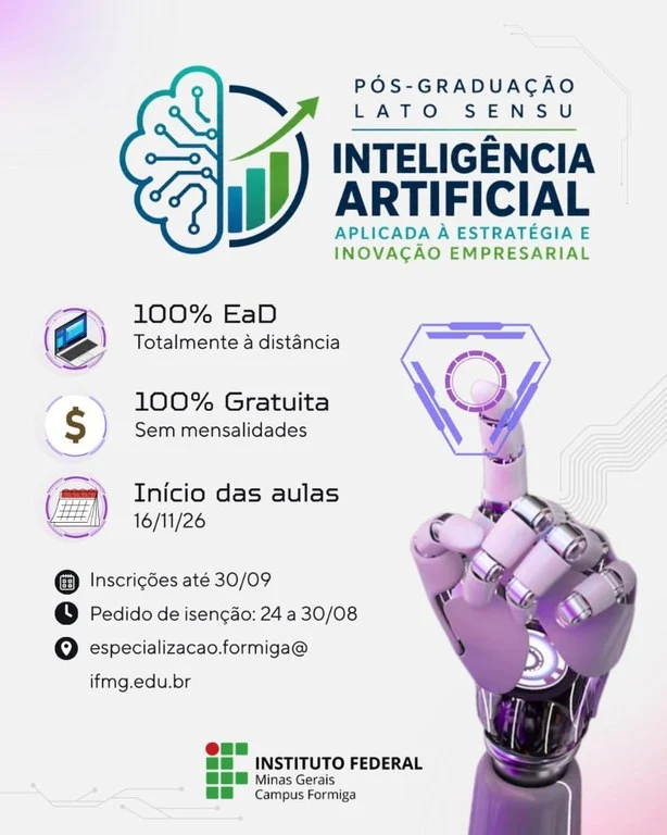 IFMG – Campus Formiga abre 200 vagas de pós-graduação gratuita